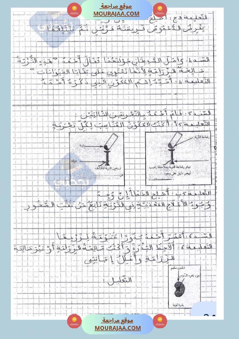 امتحانات إيقاظ علمي سنة خامسة ابتدائي ثلاثي الثالث  صفحة 11