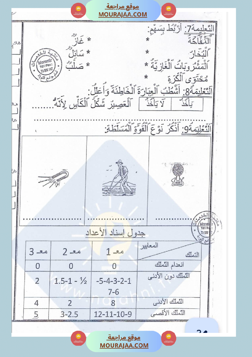 امتحانات_إيقاظ_علمي_سنة_ثانية_ابتدائي_ثلاثي_الثالث_