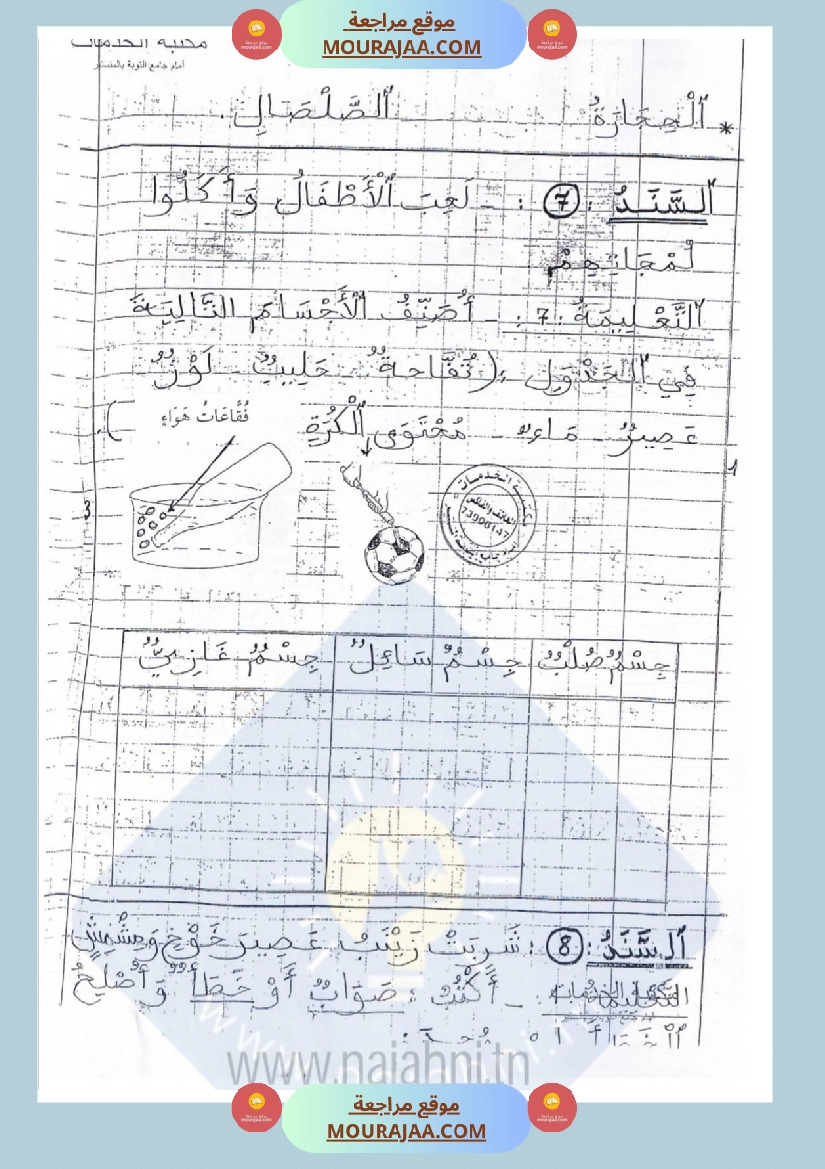 امتحانات إيقاظ علمي سنة ثانية ابتدائي ثلاثي الثالث 1 صفحة 8