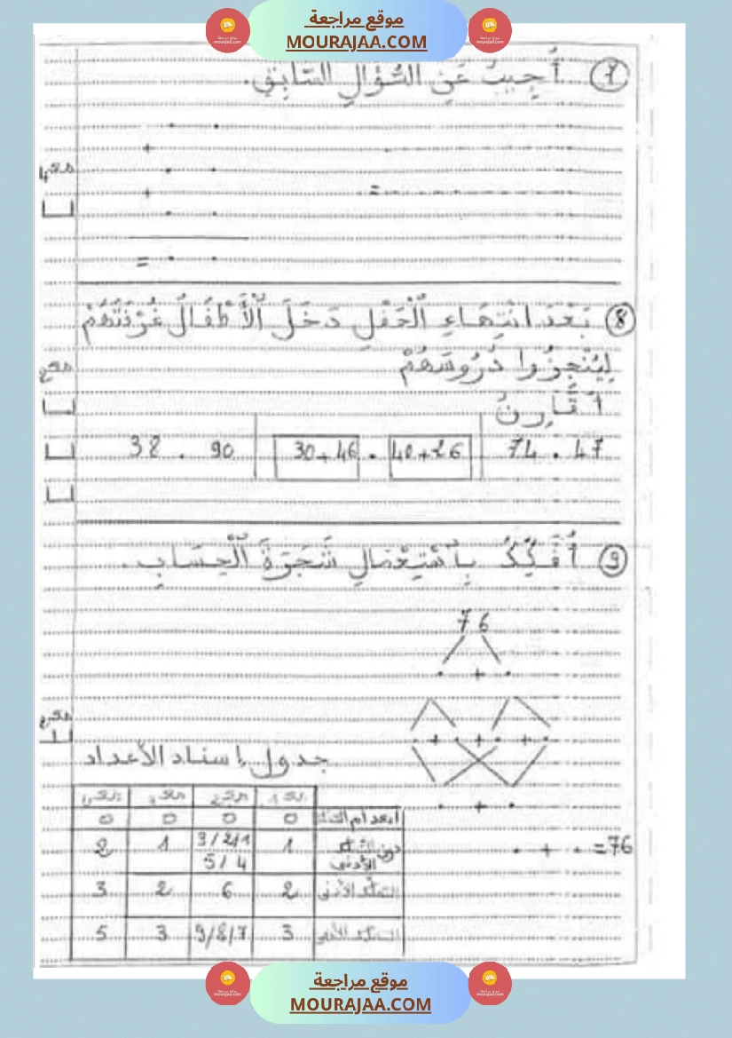 امتحانات رياضيات سنة اولى ثلاثي الثالث  صفحة 16
