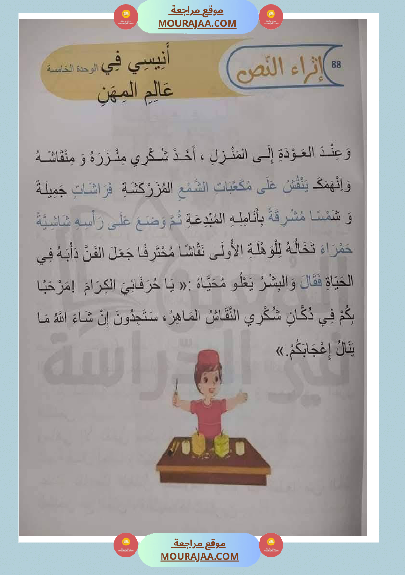 مشاهد التواصل الوحة الخامسة سنة اولى