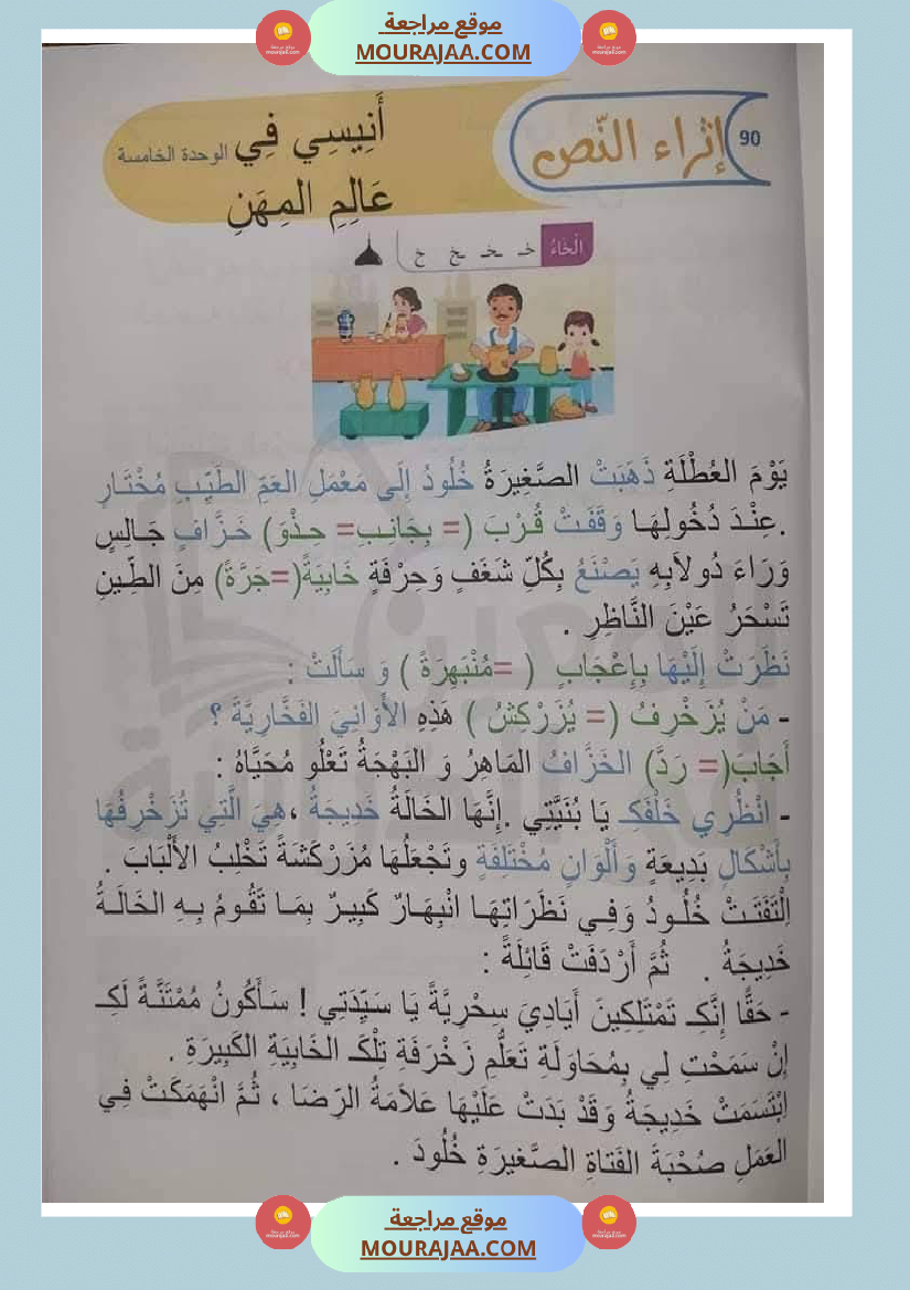 مشاهد التواصل الوحة الخامسة سنة اولى