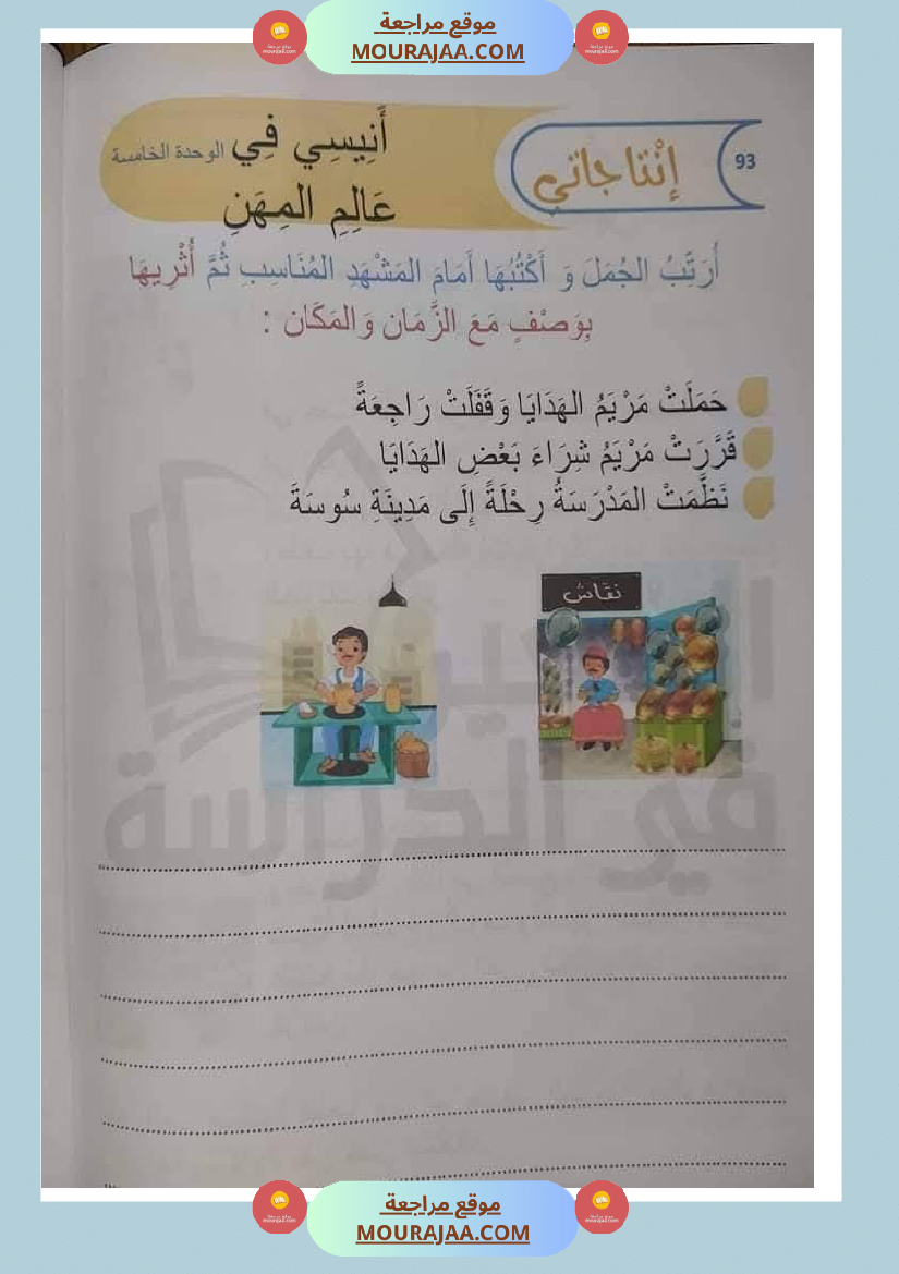 مشاهد التواصل الوحة الخامسة سنة اولى