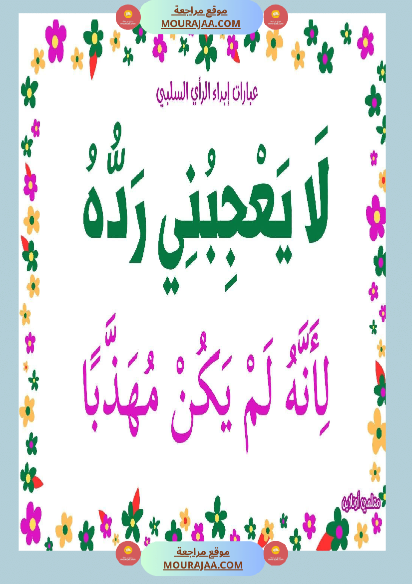 عبارات لإبداء الرأي السلبي 