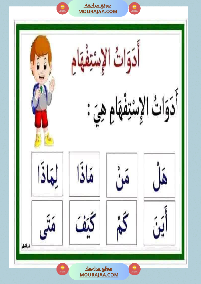 أدوات الاستفهام مجال العربية سنة الثانية