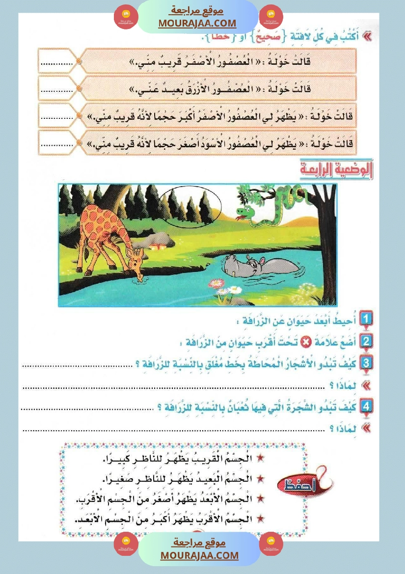 السنة الثانية إيقاظ علمي الأبعاد الظاهرية للأجسام صفحة 15