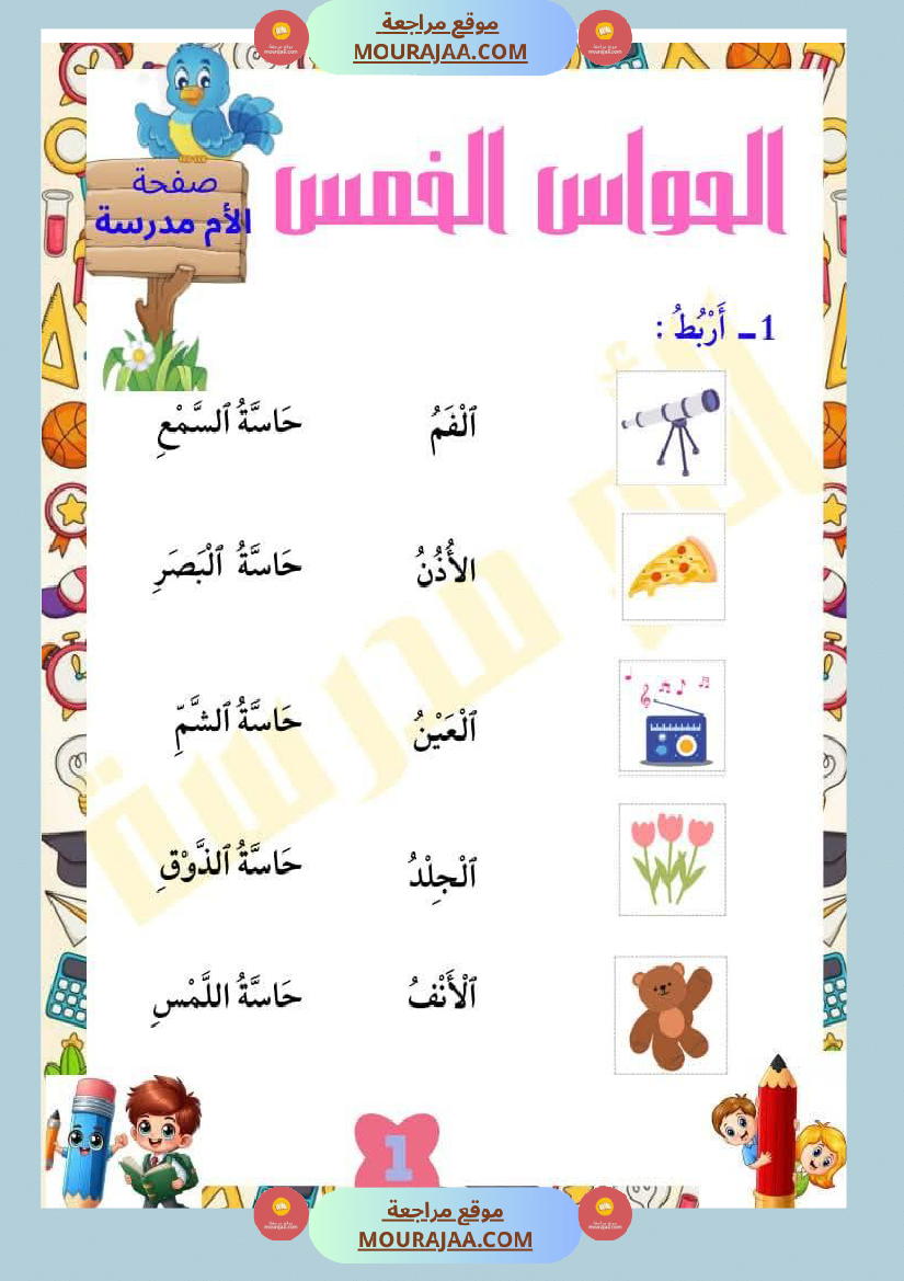 السنة الأولى إيقاظ علمي محور الحواس الخمس