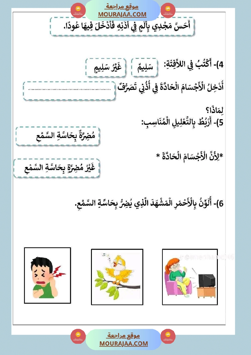السنة الأولى إيقاظ علمي محور الحواس الخمس صفحة 21