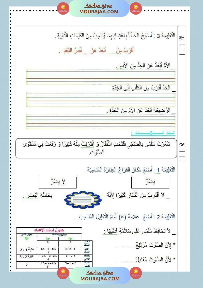 اختبارات رياضيات و إيقاظ علمي السنة الأولى ثلاثي الاول صفحة 17