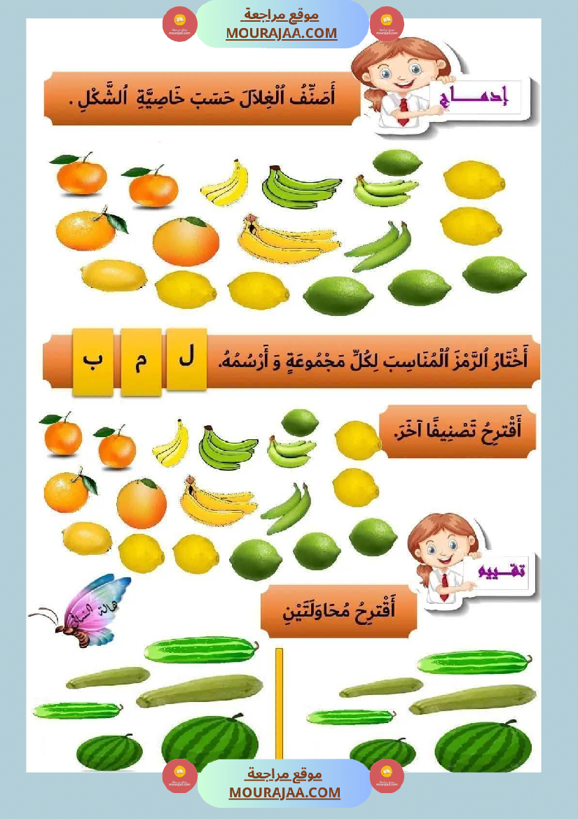 اولى ابتدائي امتحانات الثلاثي الأول