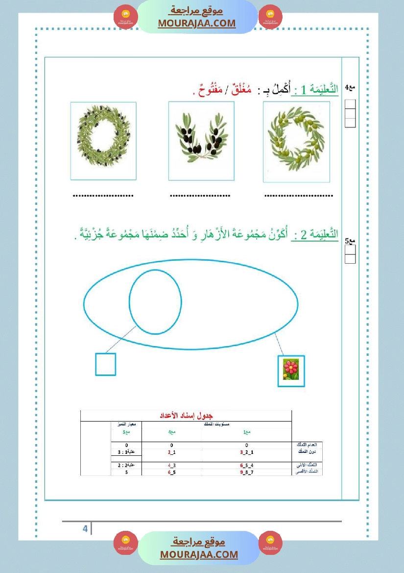 تقاييم سنة الاولى ايقاظ ثلاثي الاول صفحة 14