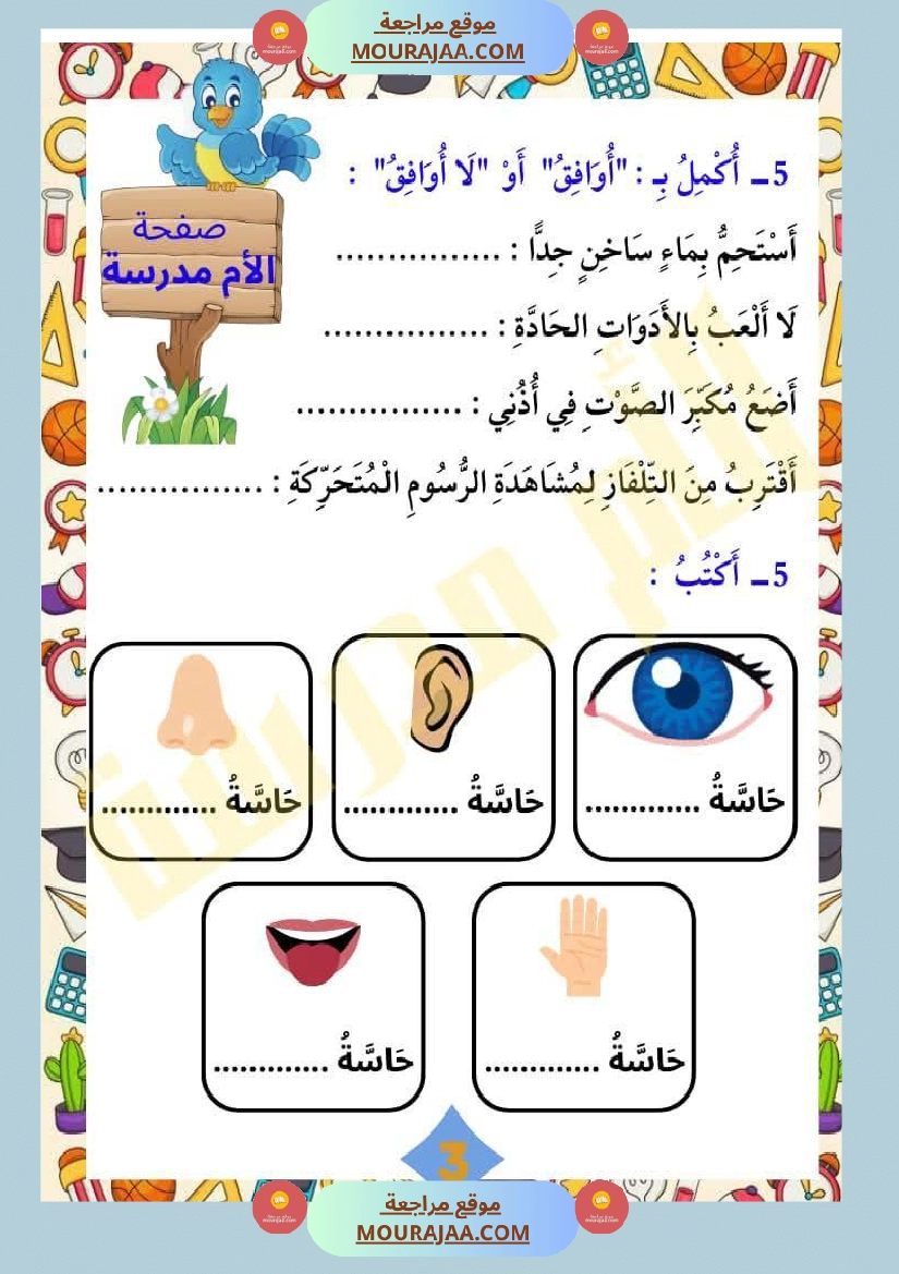 السنة الأولى إيقاظ علمي محور الحواس الخمس صفحة 16