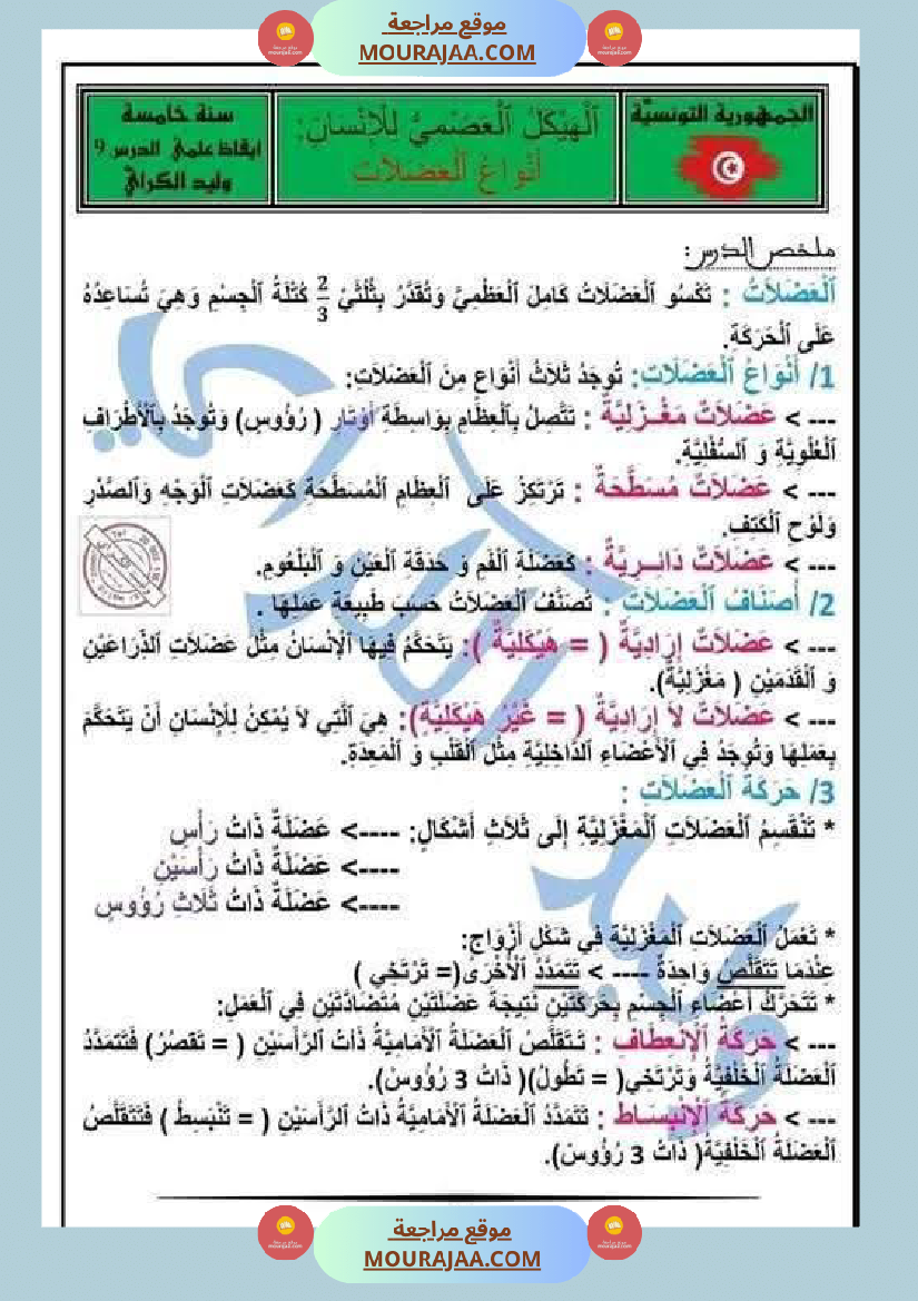 سنة خامسة ابتدائي ايقاظ علمي