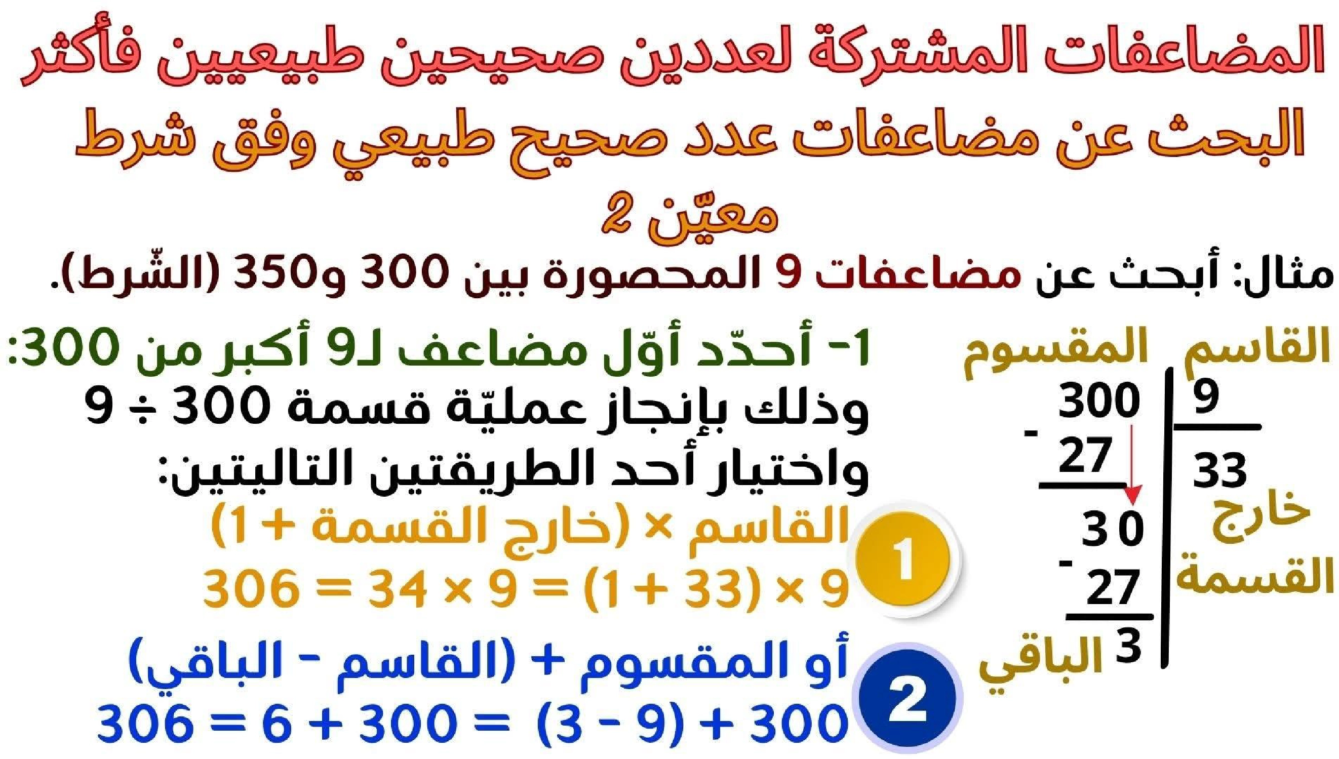 حساب سنة 6 الد رس أتعر ف مضاعفات مشتركة لعددين صحيحين طبيعيين فأكثر صفحة 15