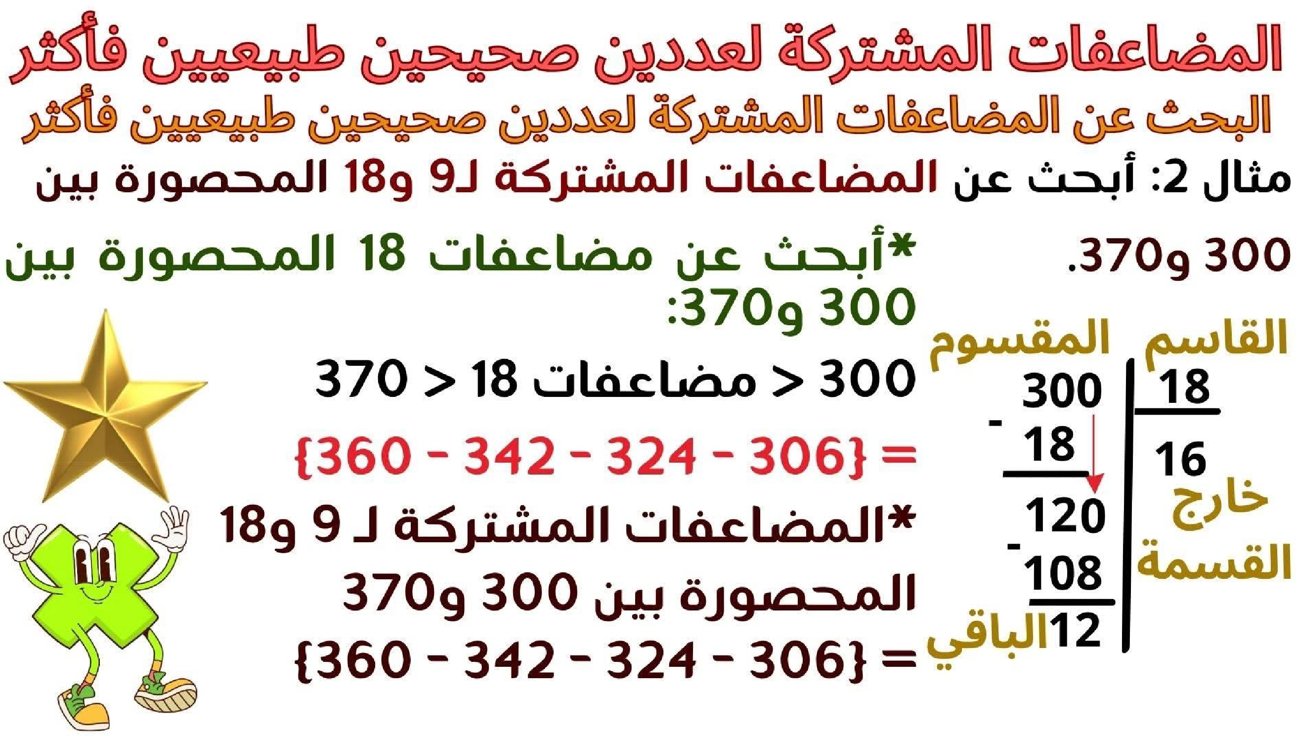 حساب سنة 6 الد رس أتعر ف مضاعفات مشتركة لعددين صحيحين طبيعيين فأكثر صفحة 5