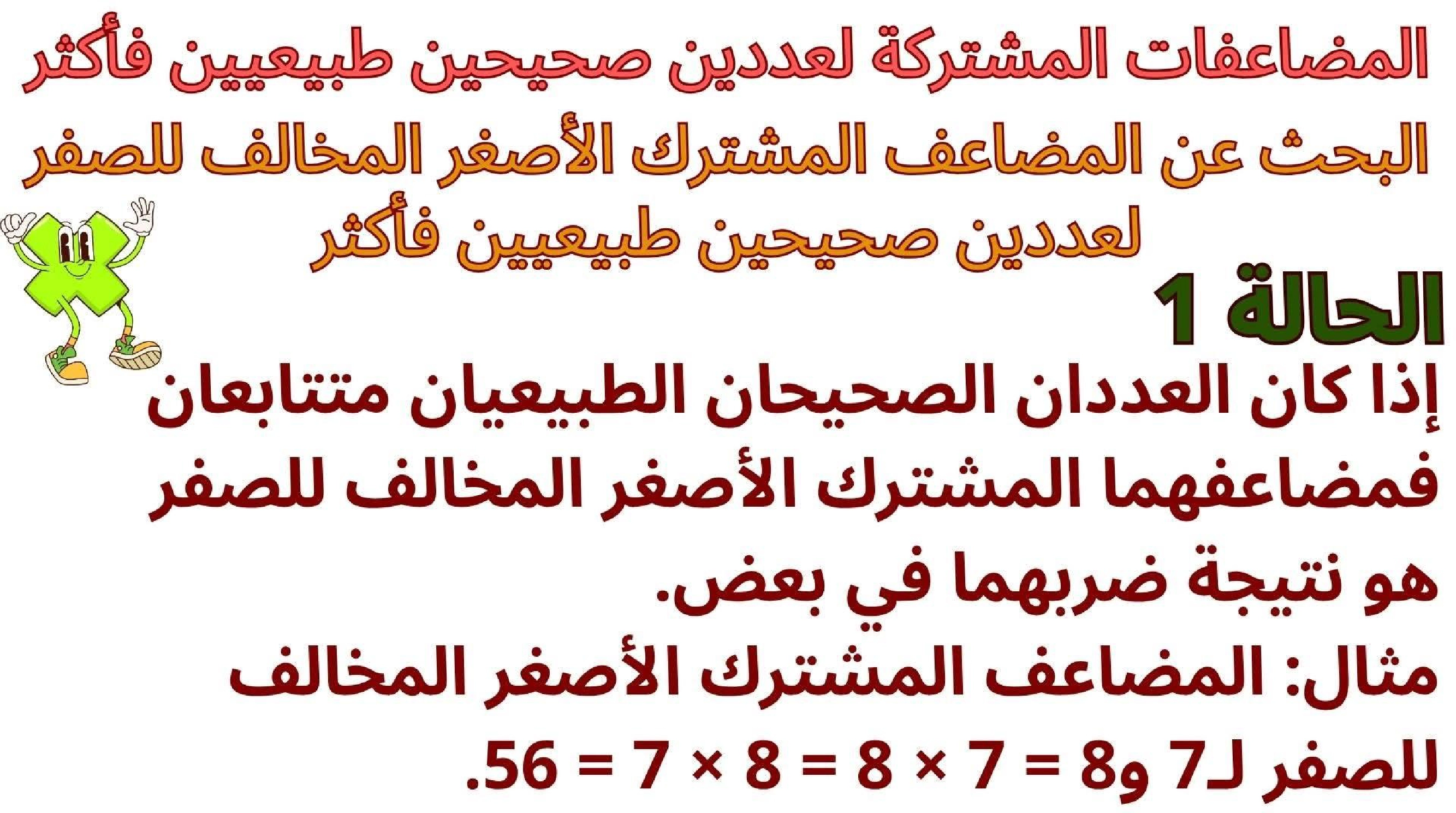 حساب سنة 6 الد رس أتعر ف مضاعفات مشتركة لعددين صحيحين طبيعيين فأكثر صفحة 7