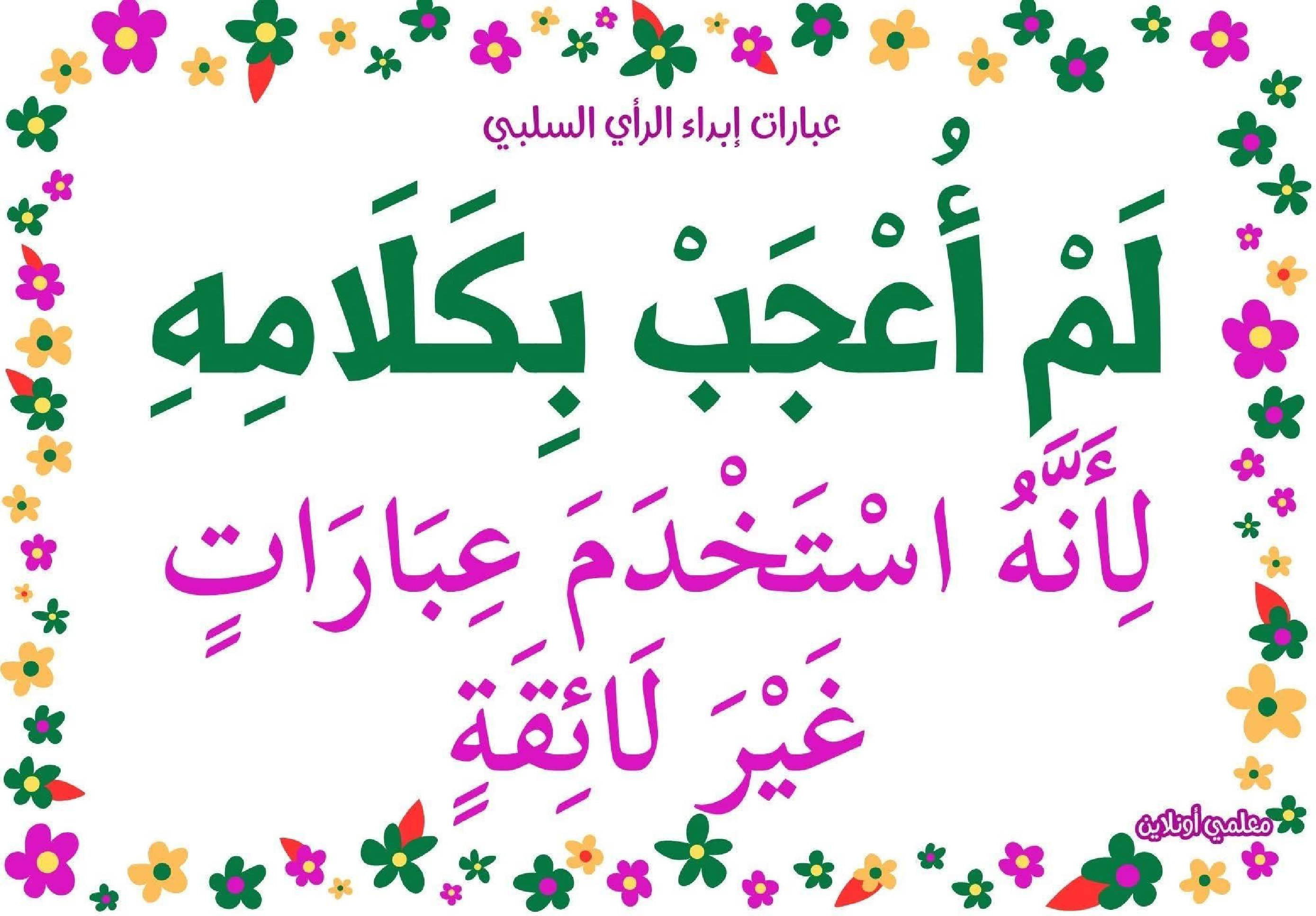 عبارات لإبداء الرأي السلبي  صفحة 13