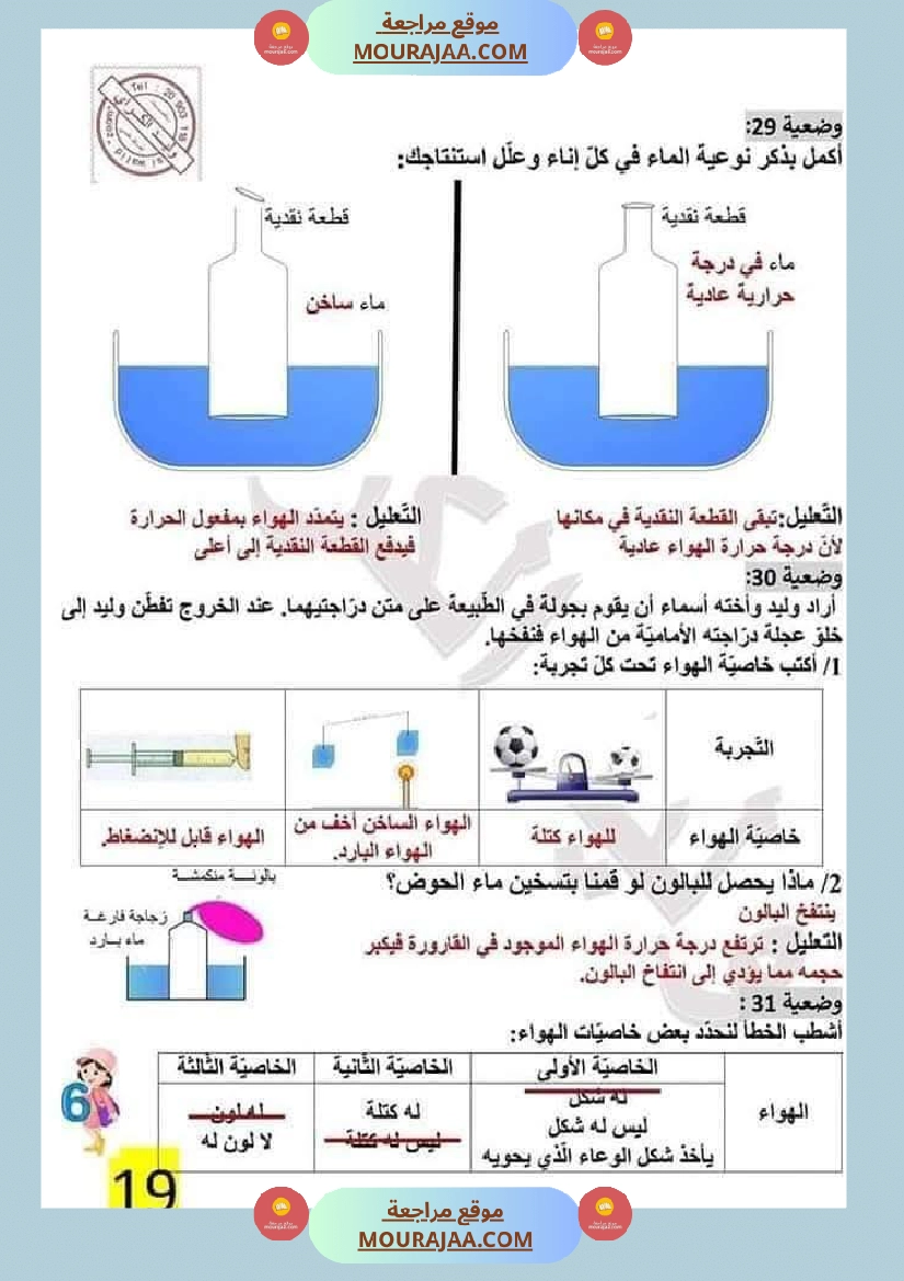 سنة سادسة ايقاظ علمي الثلاثي الاول مراجعة شاملة بالاصلاح صفحة 11