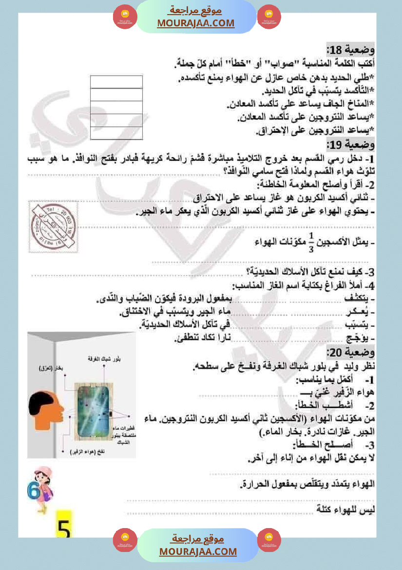 سنة سادسة ايقاظ علمي الثلاثي الاول مراجعة شاملة بالاصلاح