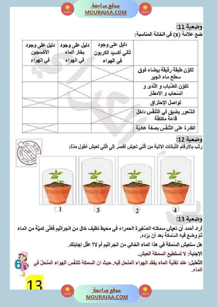 سنة سادسة ايقاظ علمي الثلاثي الاول مراجعة شاملة بالاصلاح صفحة 5