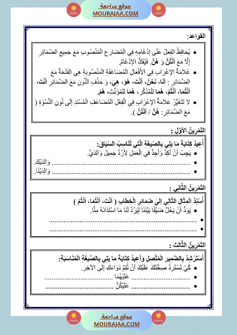 الناقص اليائي والناقص الواوي في الماضي والمضارع المجزوم والمنصوب والامر