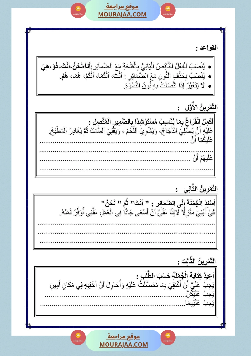 الناقص اليائي والناقص الواوي في الماضي والمضارع المجزوم والمنصوب والامر صفحة 21