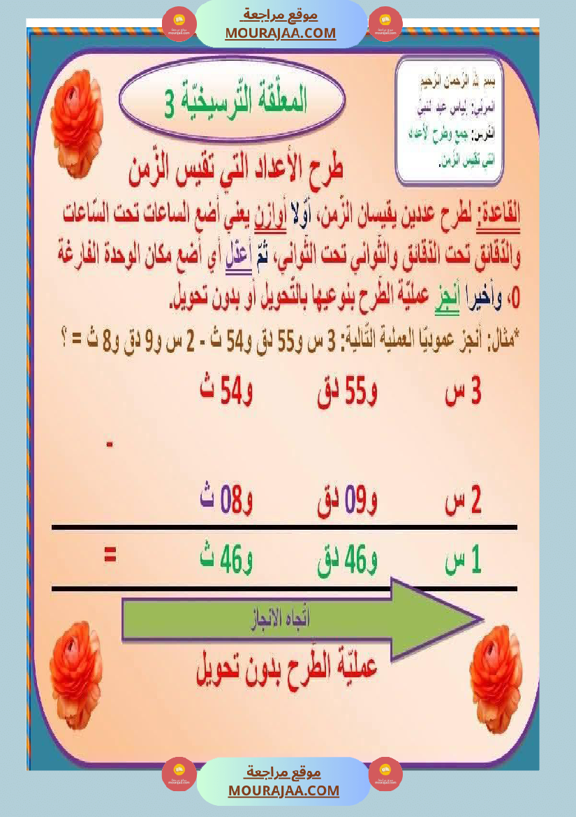 السنة السادسة معلقات ترسيخية في مادة الرياضيات