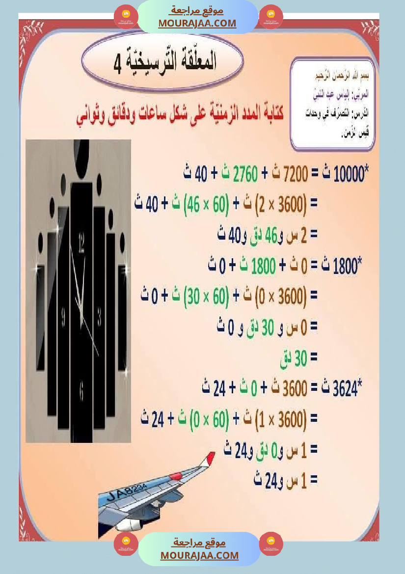 السنة السادسة معلقات ترسيخية في مادة الرياضيات