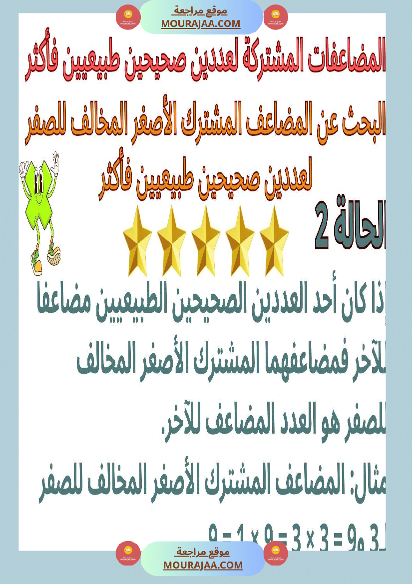 حساب سنة 6 الد رس أتعر ف مضاعفات مشتركة لعددين صحيحين طبيعيين فأكثر