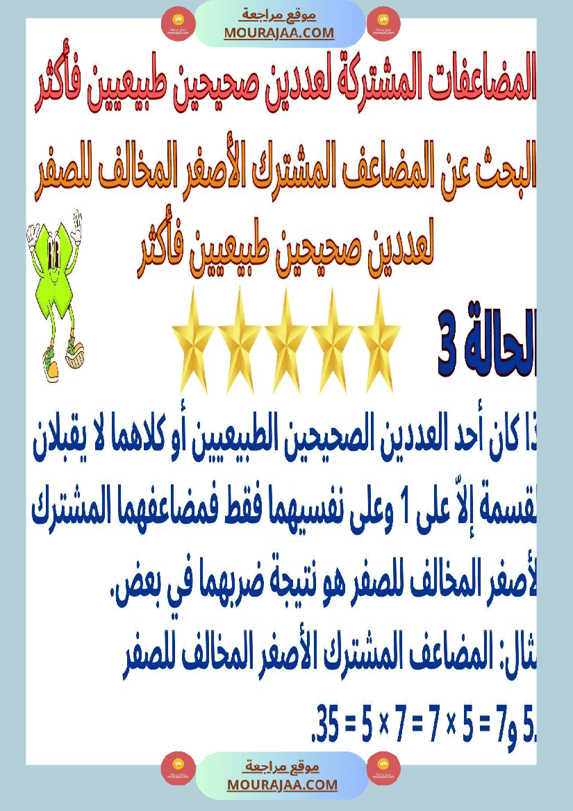 حساب سنة 6 الد رس أتعر ف مضاعفات مشتركة لعددين صحيحين طبيعيين فأكثر