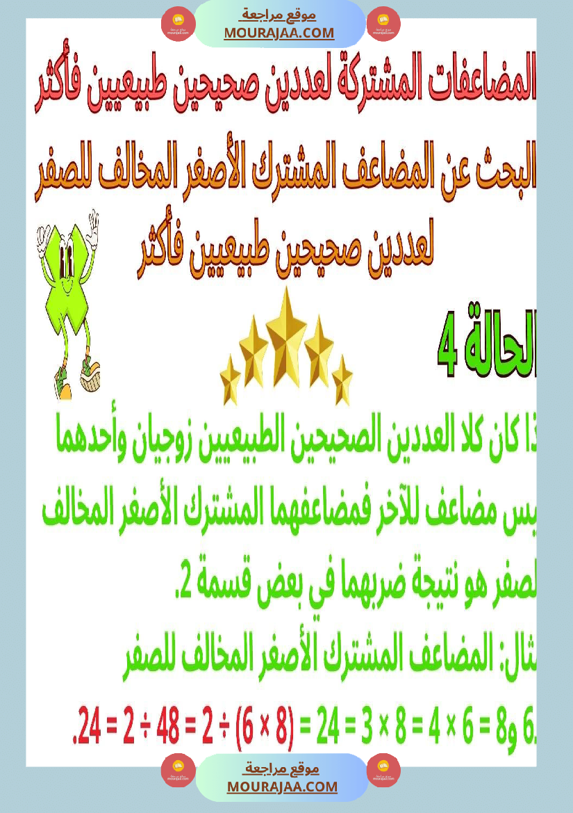 حساب سنة 6 الد رس أتعر ف مضاعفات مشتركة لعددين صحيحين طبيعيين فأكثر