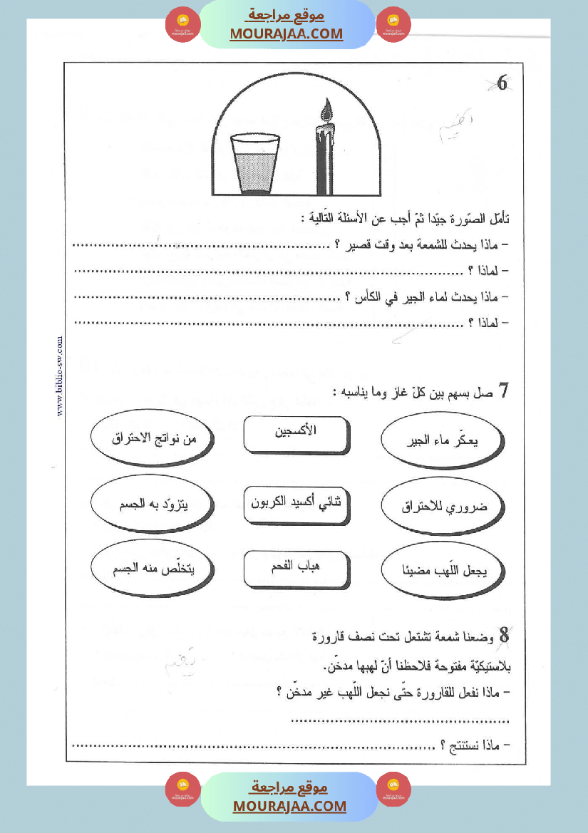 محور الهواء الإحتراق السنة السادسة
