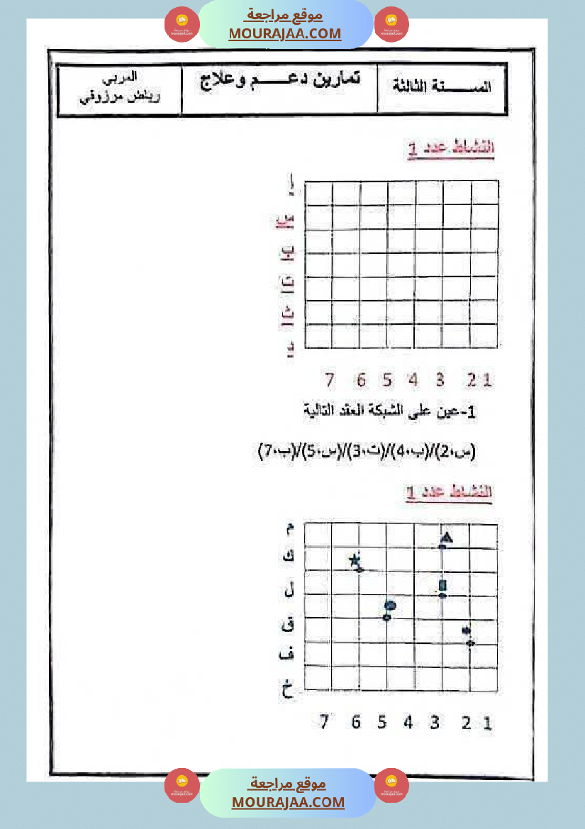 رياضيات السنة الثالثة الثلاثي الأول