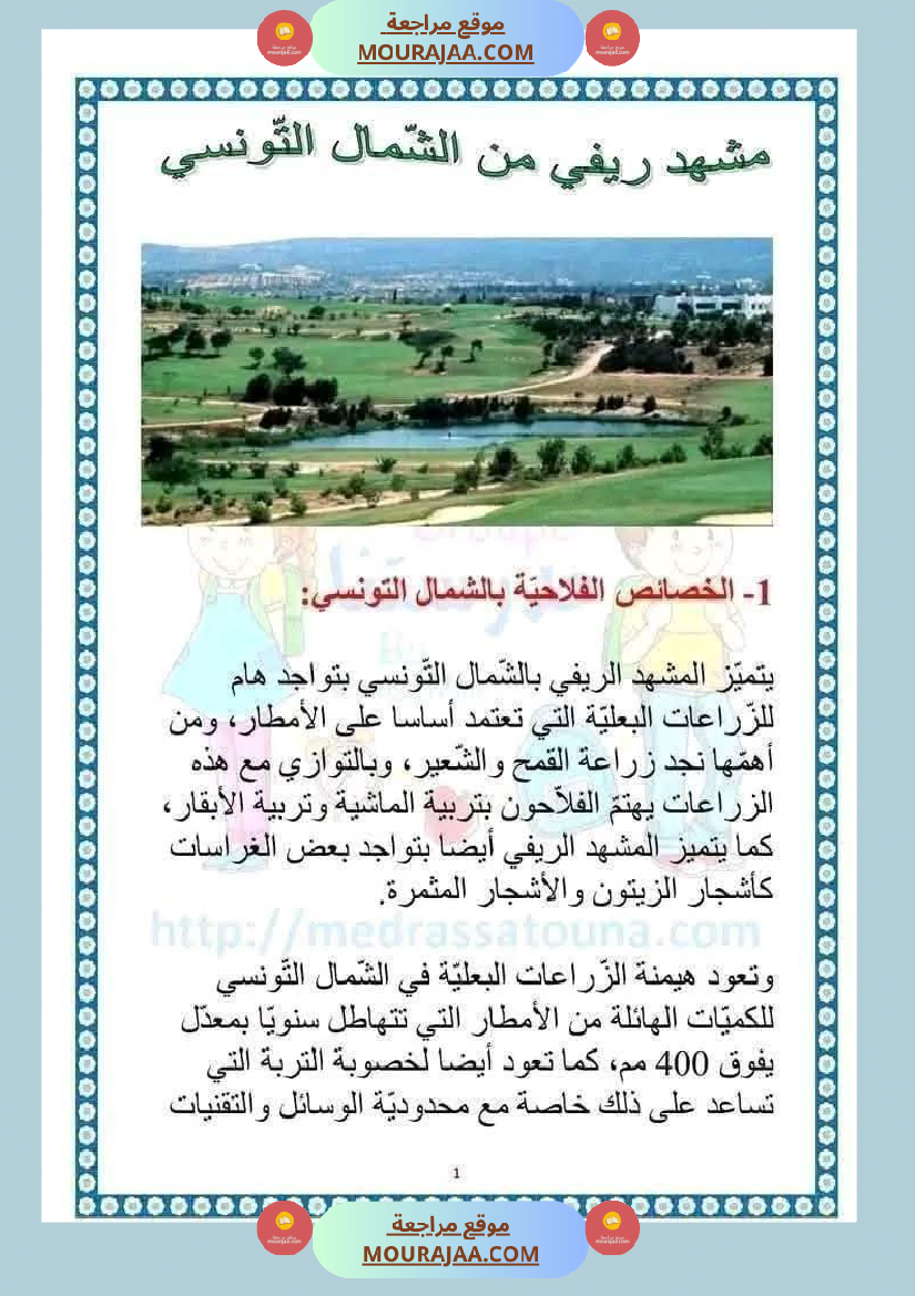 امتحان جغرافيا سنة خامسة ابتدائي الثلاثي الثاني