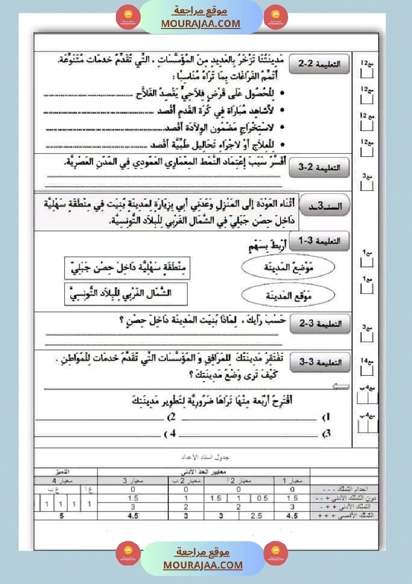 امتحان لغة سنة خامسة ابتدائي الثلاثي الثاني صفحة 16