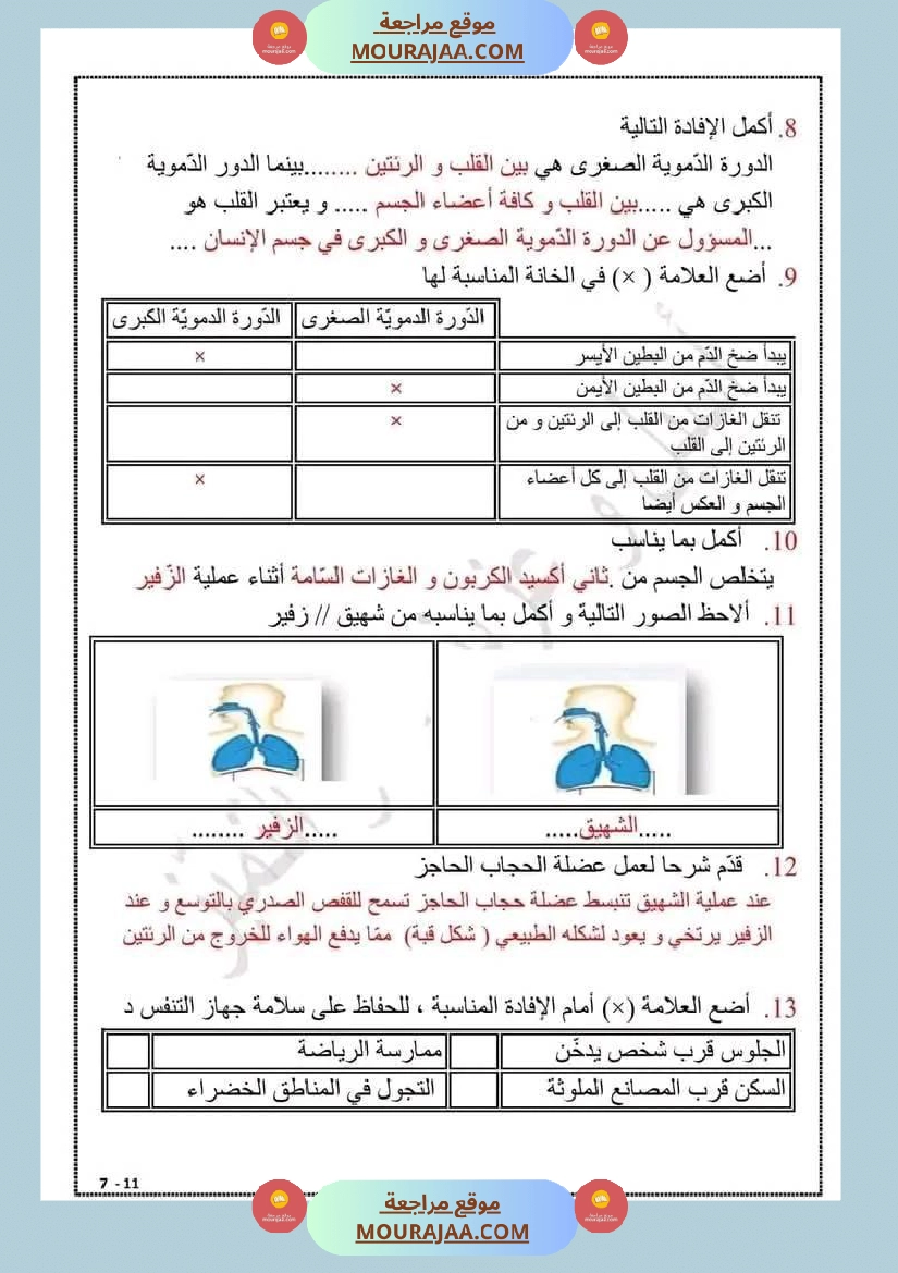اختبار سنة خامسة ابتدائي ايقاظ علمي الثلاثي الثاني صفحة 10