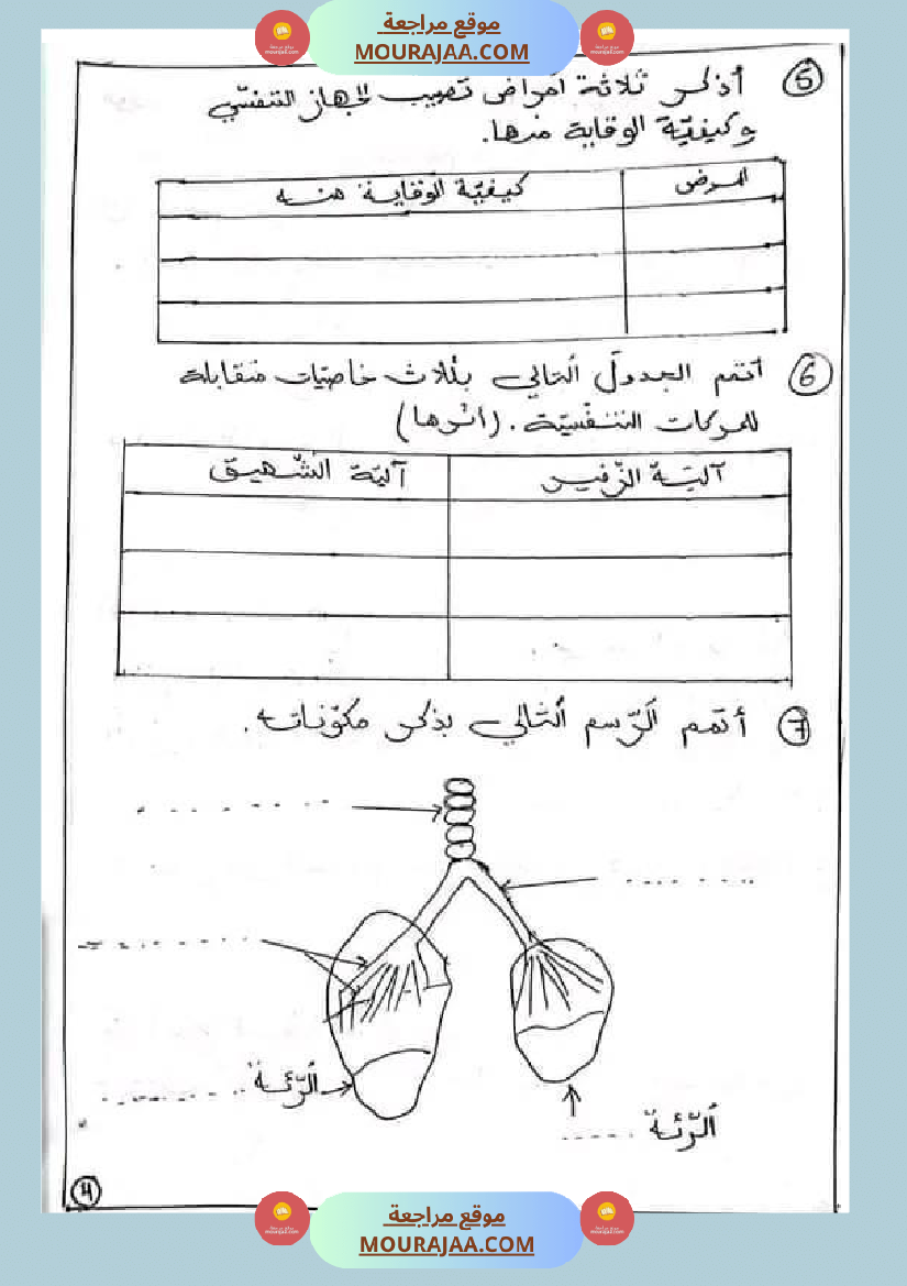 اختبار في سنة خامسة ابتدائي ايقاظ علمي الثلاثي الثاني