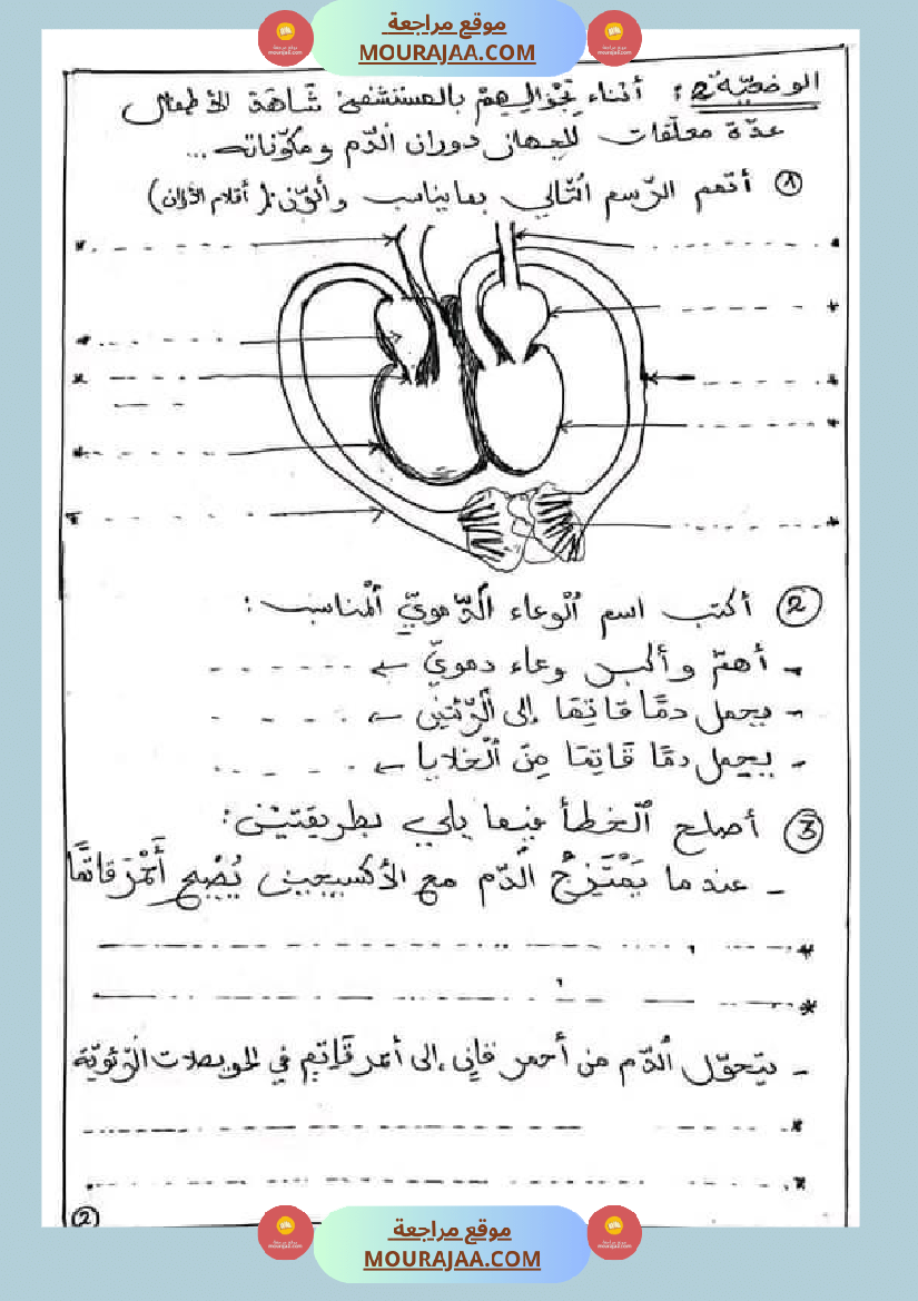 اختبار في سنة خامسة ابتدائي ايقاظ علمي الثلاثي الثاني