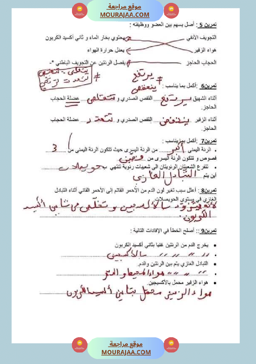 اختبار فيسنة خامسة ابتدائي ايقاظ علمي الثلاثي الثاني