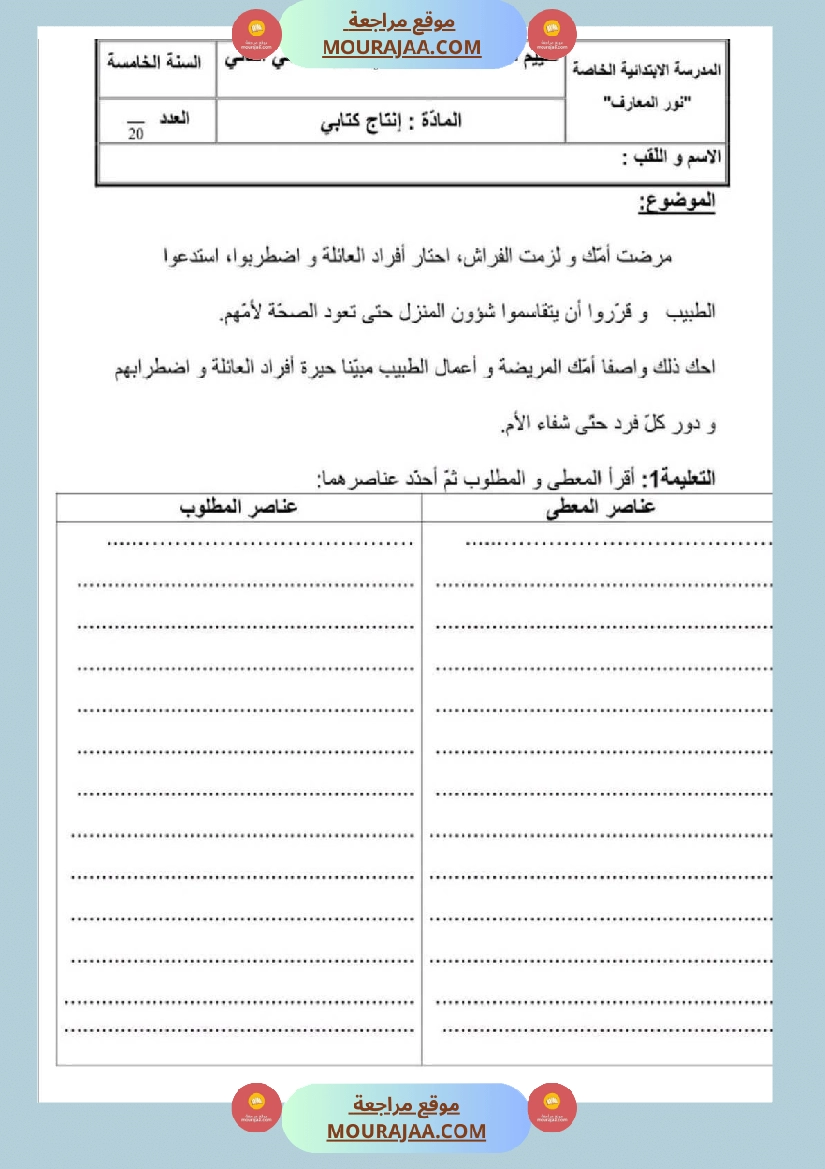 امتحان ايقاظ علمي سنة خامسة ابتدائي الثلاثي الثاني صفحة 10