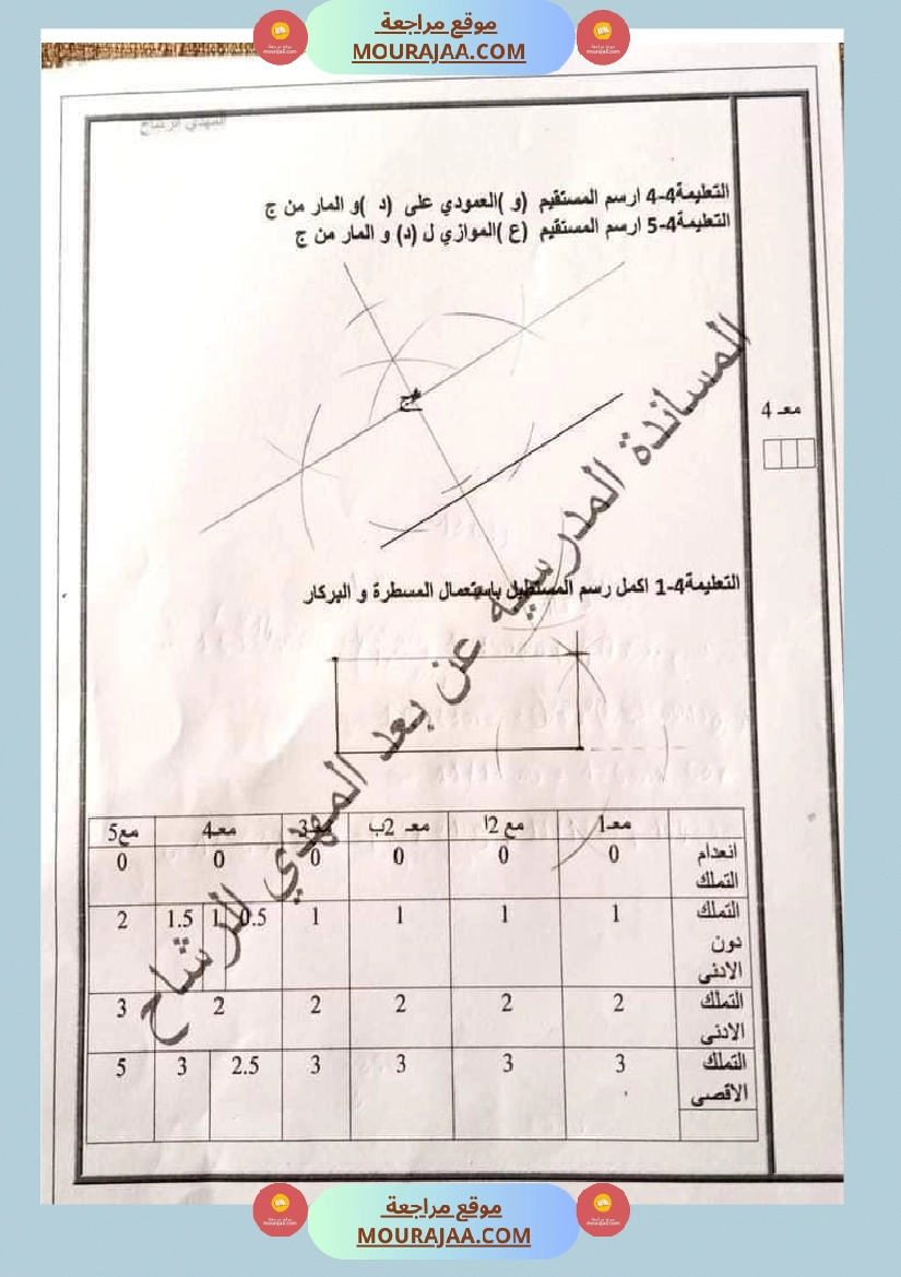 تقييم في الرياضيات و الايقاظ العلمي السنة الخامسة مرفق بالاصلاح صفحة 8