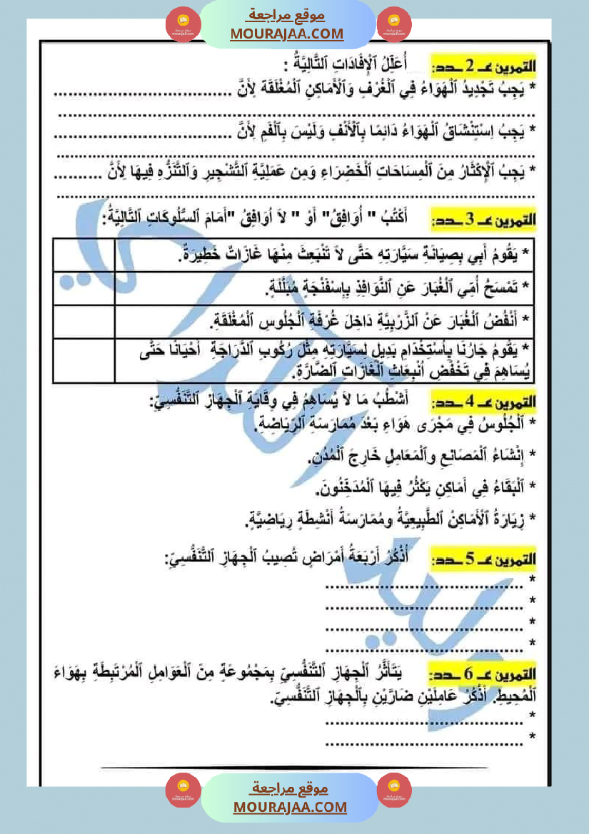 السنة الخامسة ايقاظ علمي الجاهز النفسي تطبيقات مرفقة بالاصلاح