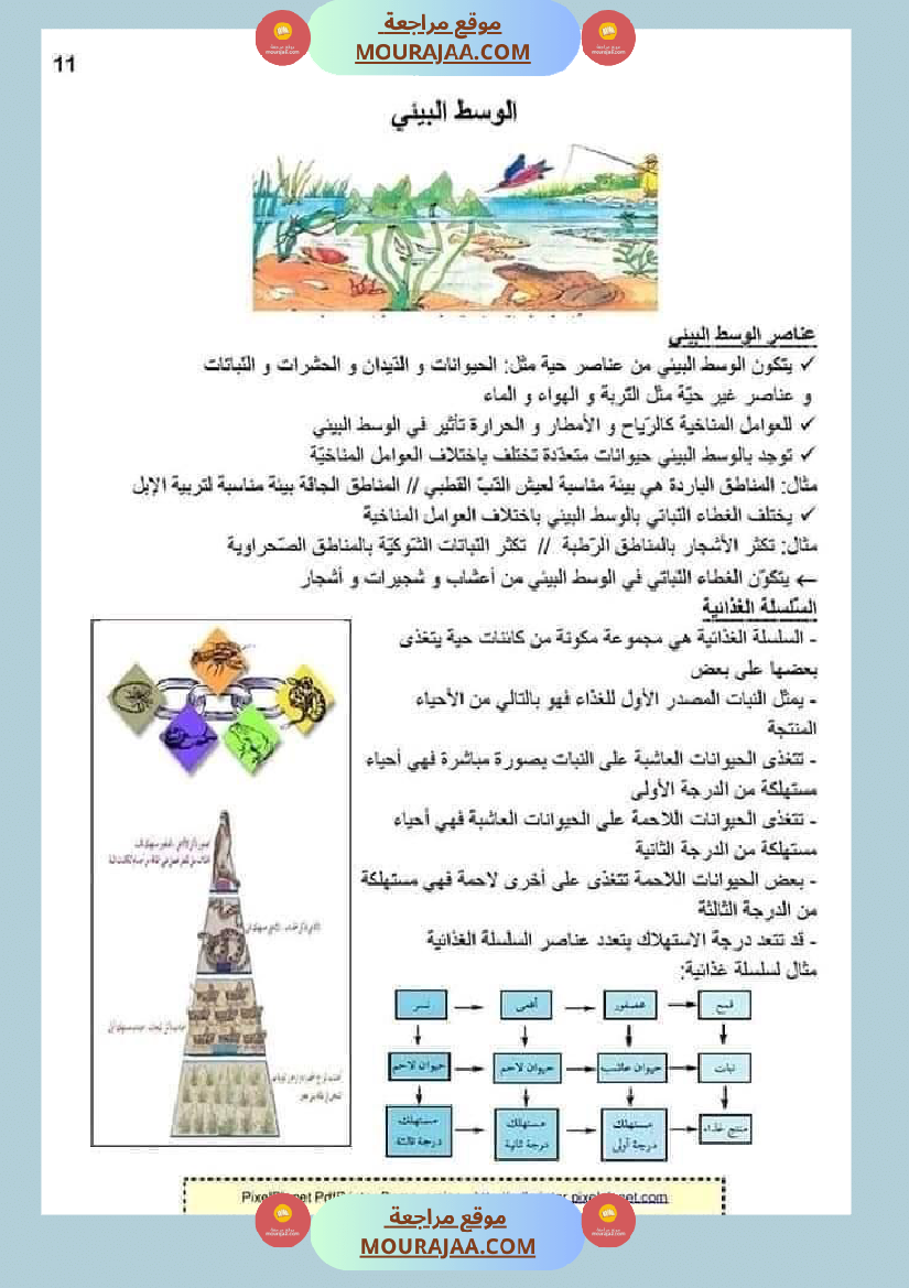 ملخص الايقاظ العلمي للسنة الخامسة
