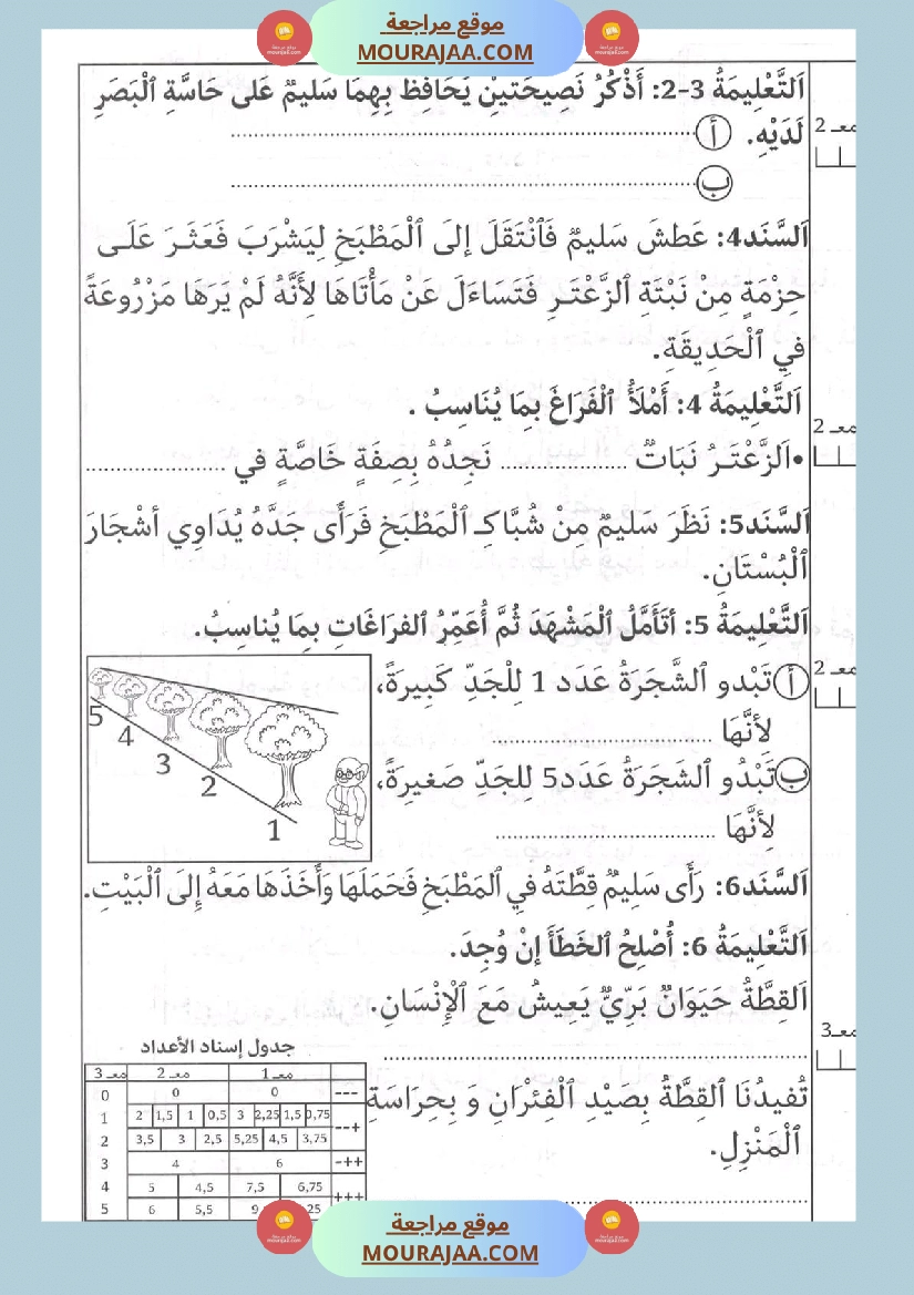 اختبار في سنة ثانية ابتدائي ايقاظ علمي الثلاثي الثاني صفحة 3