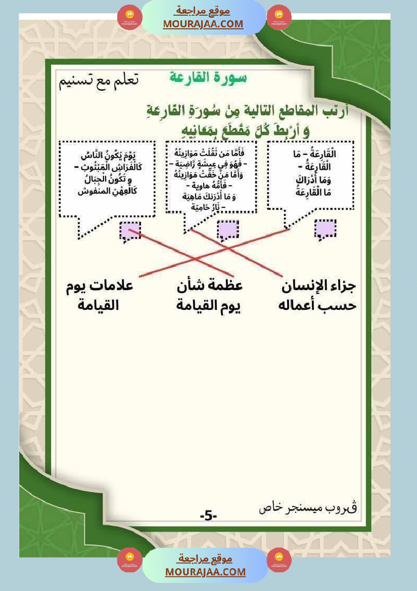 السنة الثانية إمتحانات تربية إسلامية مع الإصلاح