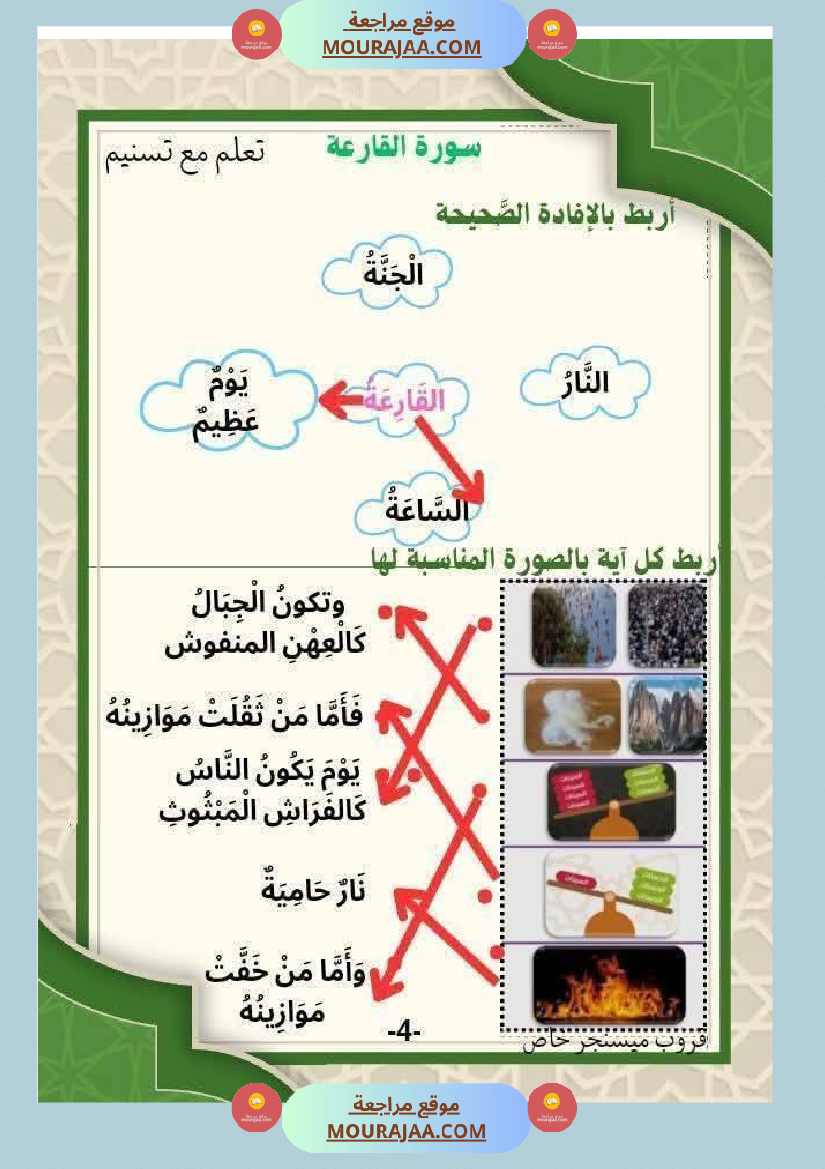 السنة الثانية إمتحانات تربية إسلامية مع الإصلاح