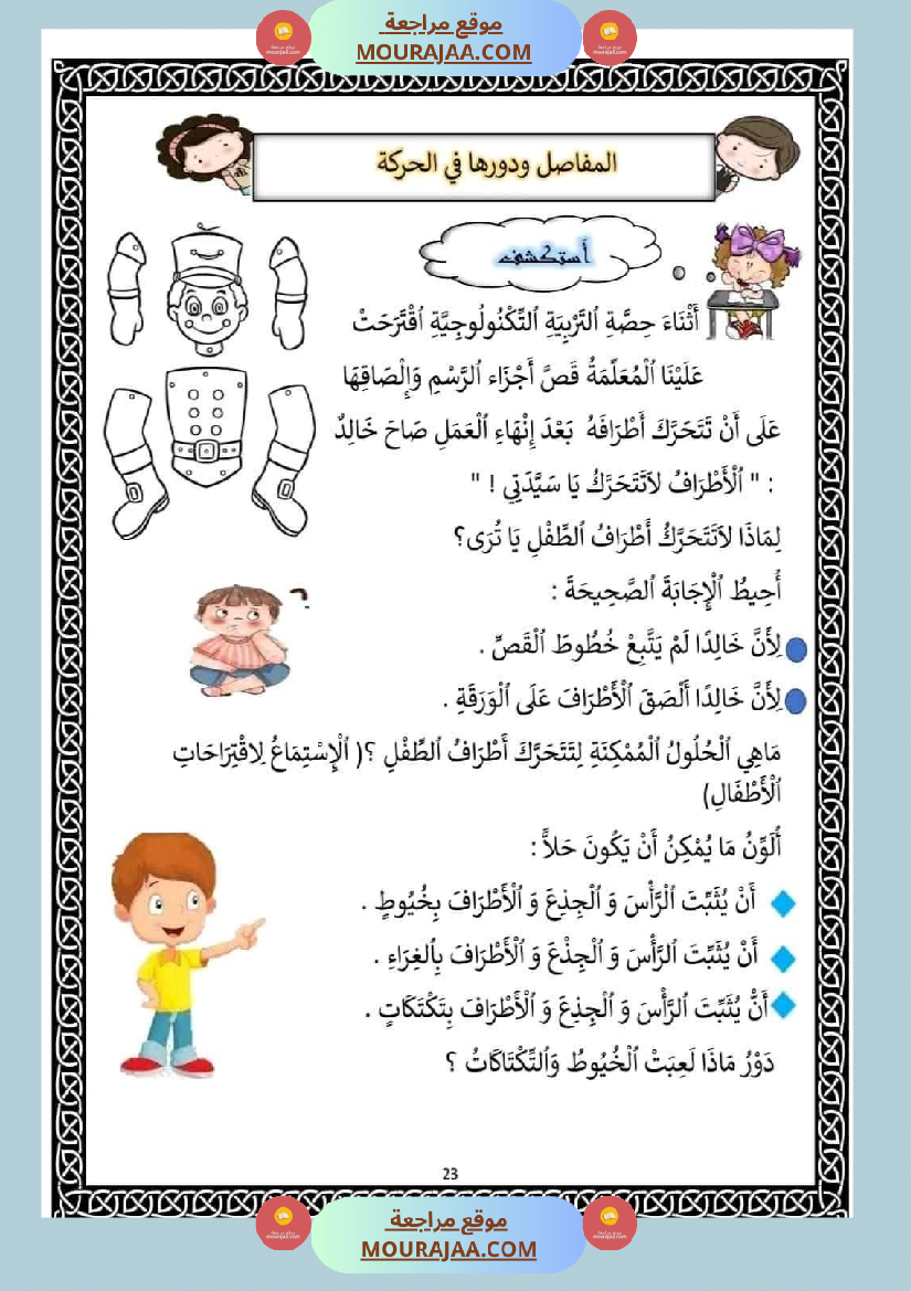 سنة ثانية ايقاظ علمي المفاصل و دورها في الحركة