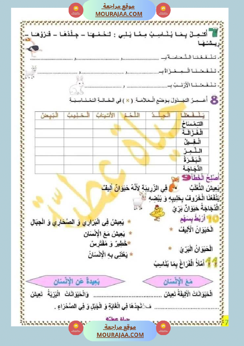 سنة ثانية تمارين مع الاصلاح