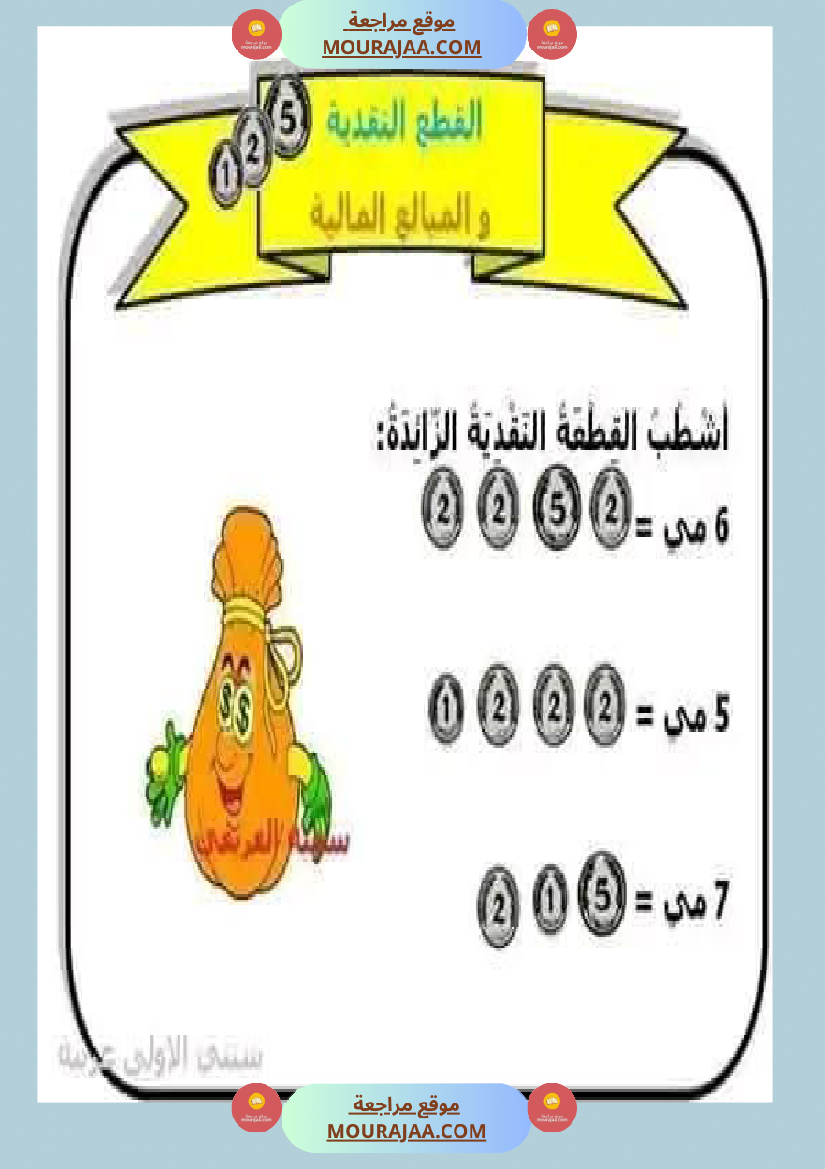 السنة الأولى تطبيقات حول درس التصرف في القطع النقدية المتداولة