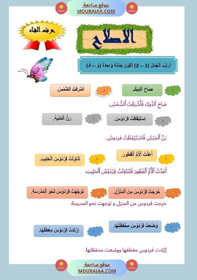 انتاج كتابي سنة اولى